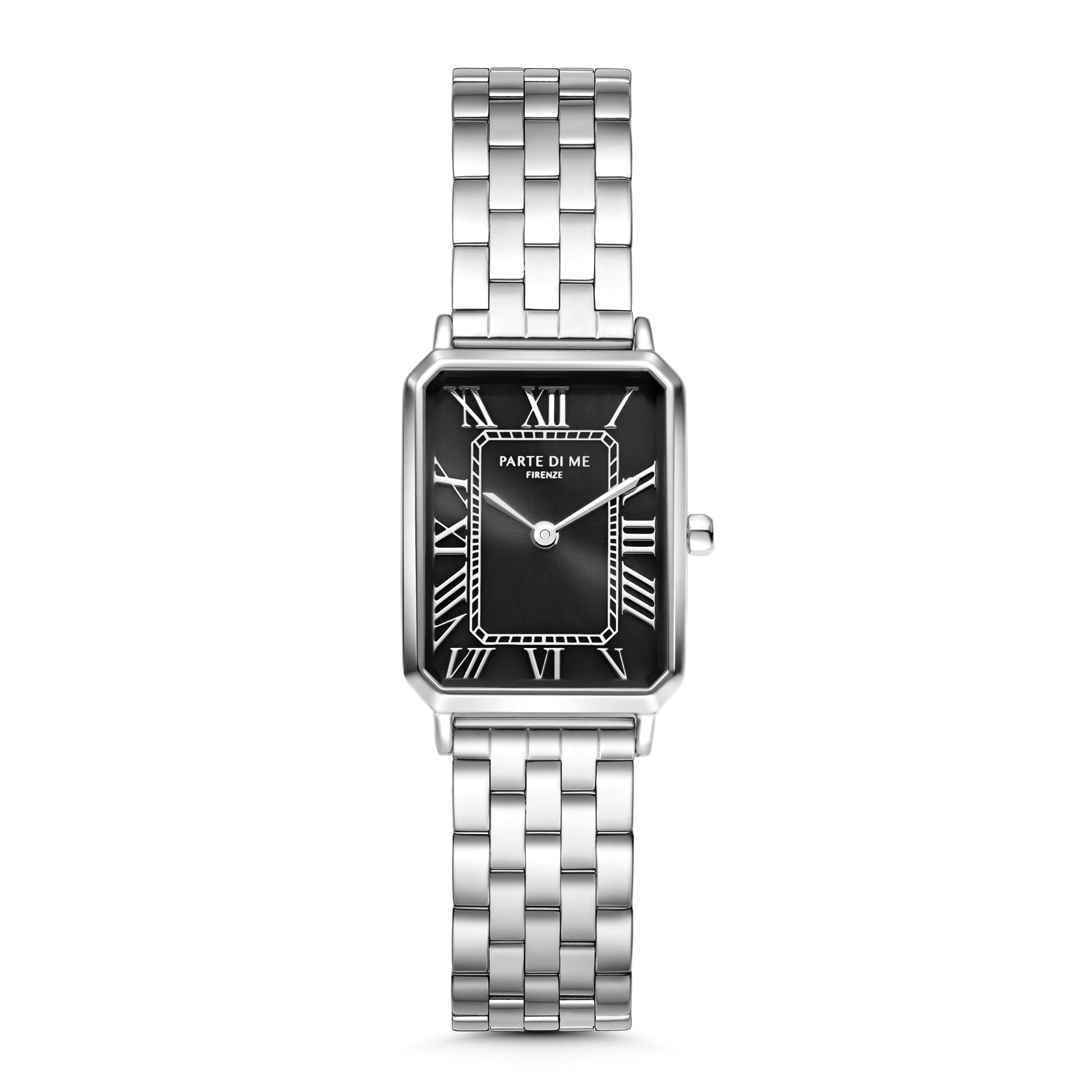 Orologio rectangular ladies watch silver coloured and black - Parte di Me