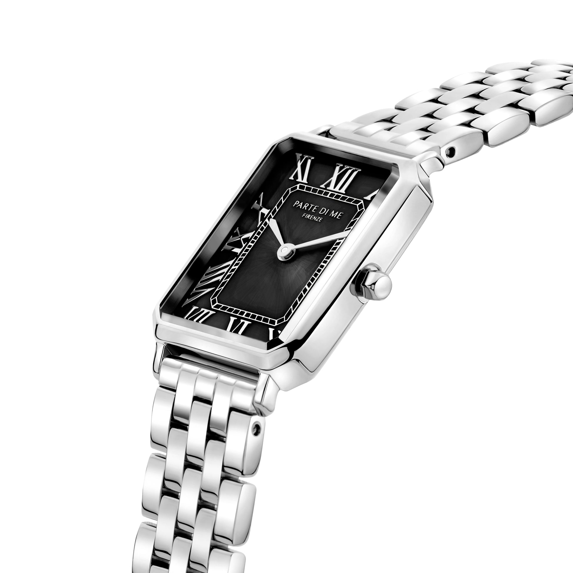 Orologio rectangular ladies watch silver coloured and black - Parte di Me