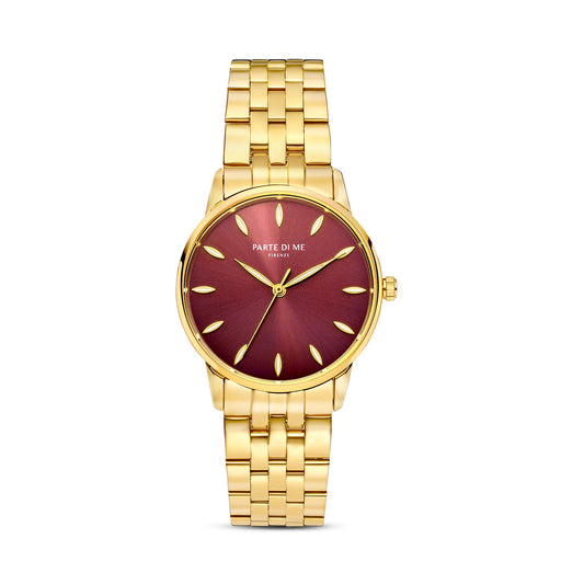 Orologio round ladies watch gold coloured and dark brown - Parte di Me