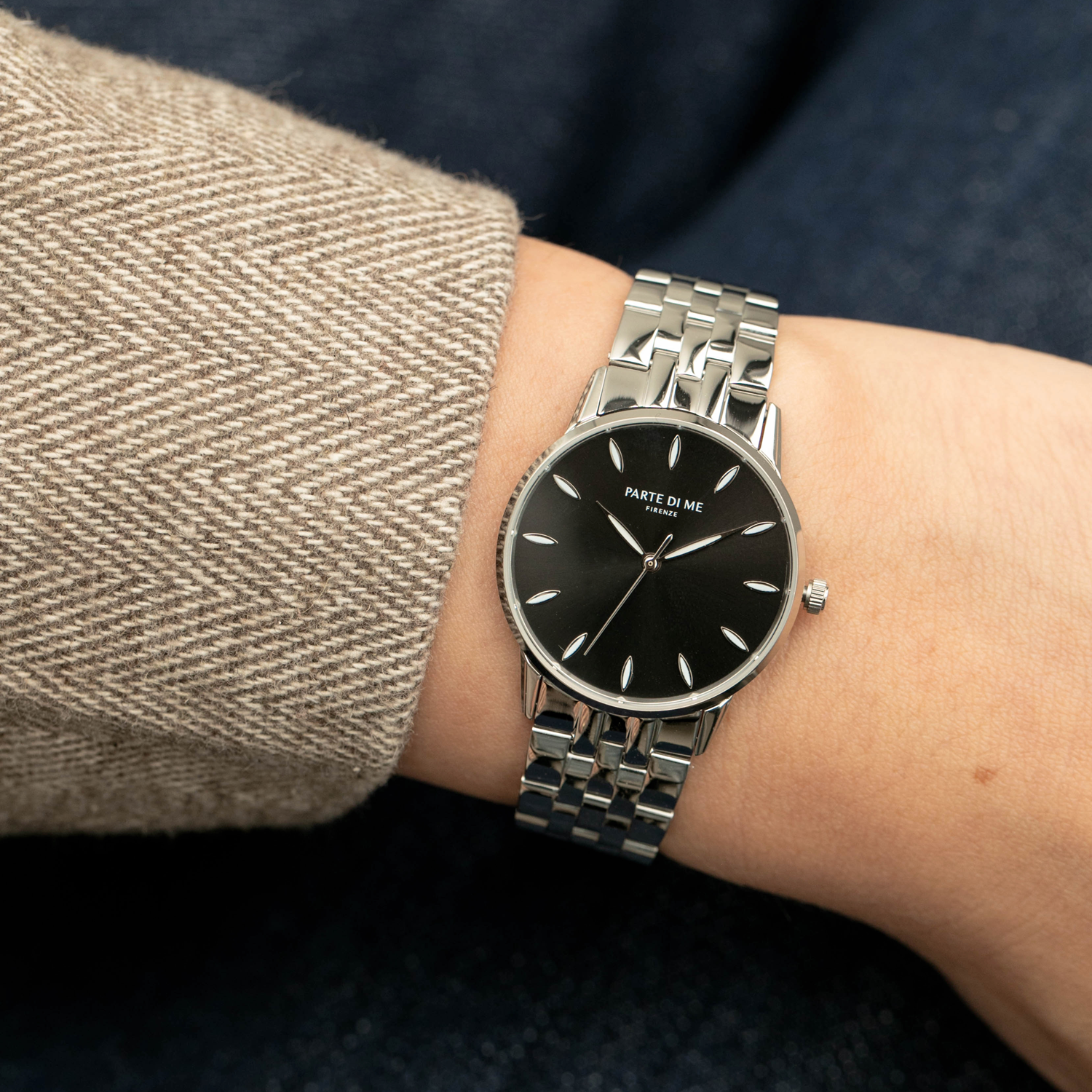 Orologio round ladies watch silver coloured and black - Parte di Me