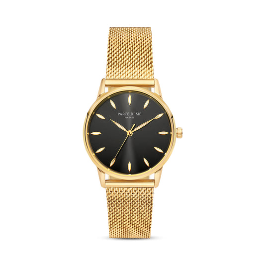 Orologio round ladies watch gold coloured and black - Parte di Me