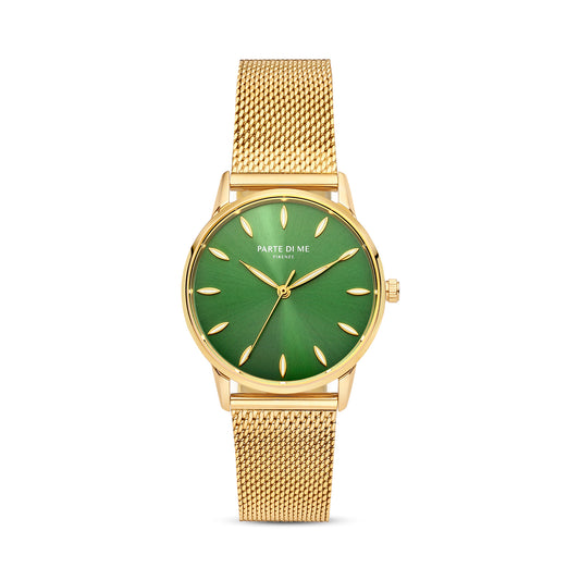 Orologio round ladies watch gold coloured and green - Parte di Me