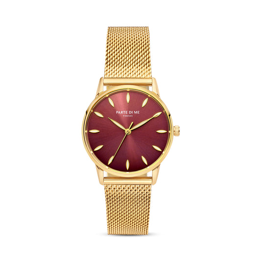 Orologio round ladies watch gold coloured and dark brown - Parte di Me