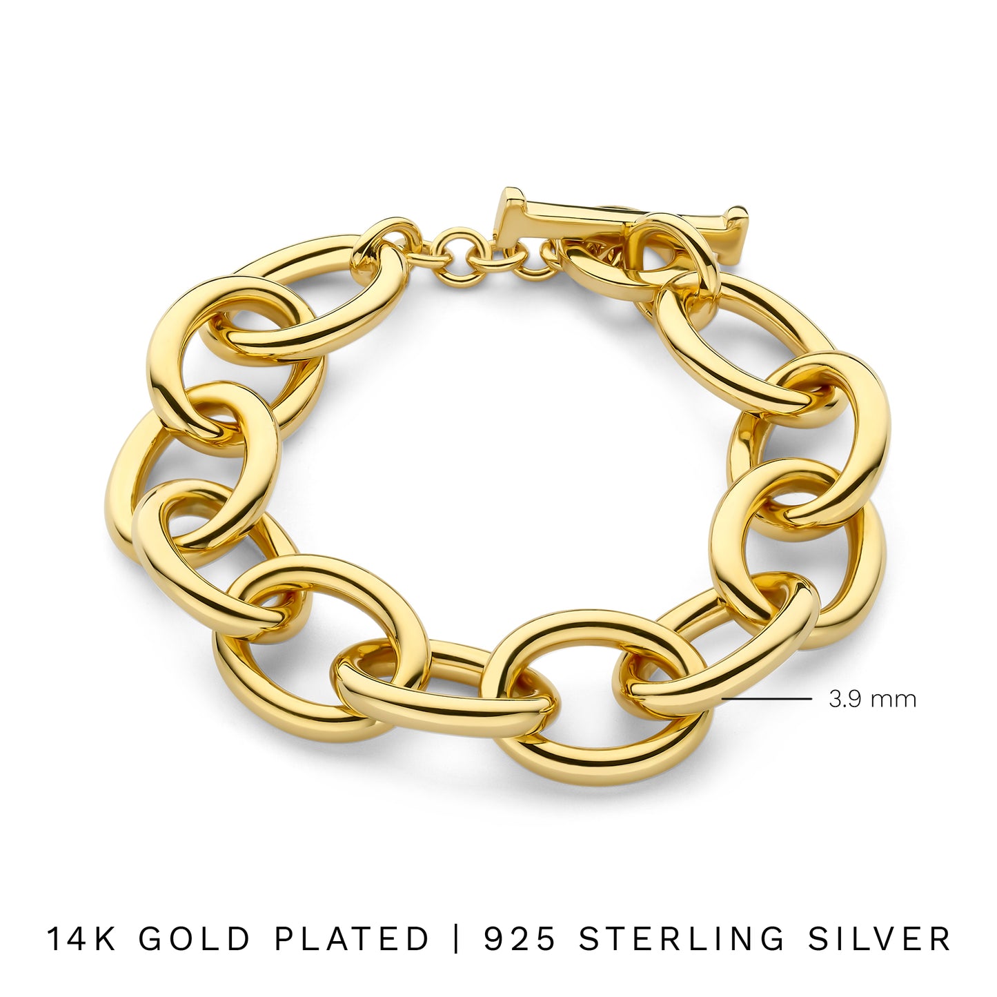 Bibbiena Poppi Adriane 925 sterling silver gold plated link bracelet - Parte di Me