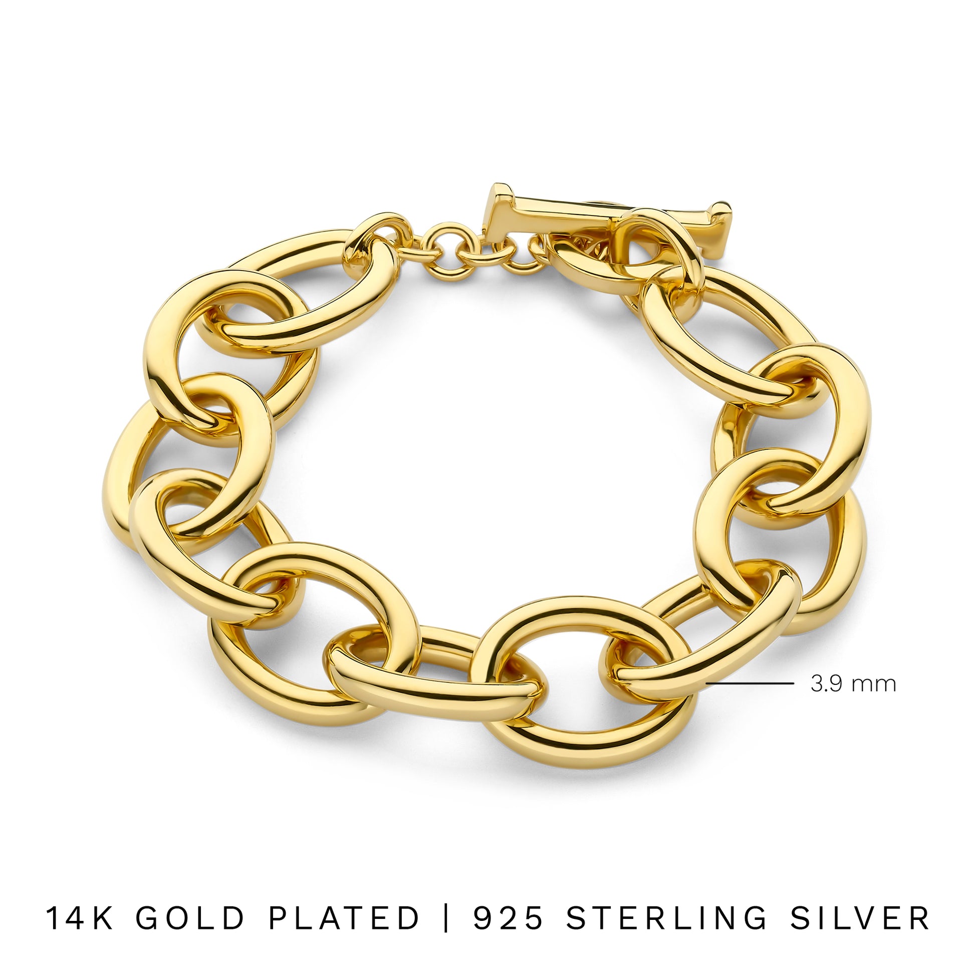 Bibbiena Poppi Adriane 925 sterling silver gold plated link bracelet - Parte di Me