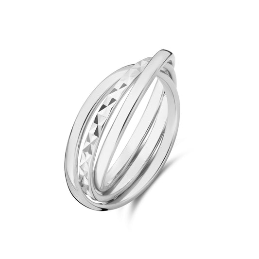 Ponte Vecchio Lucilla 925 sterling silver ring with diamond cut - Parte di Me