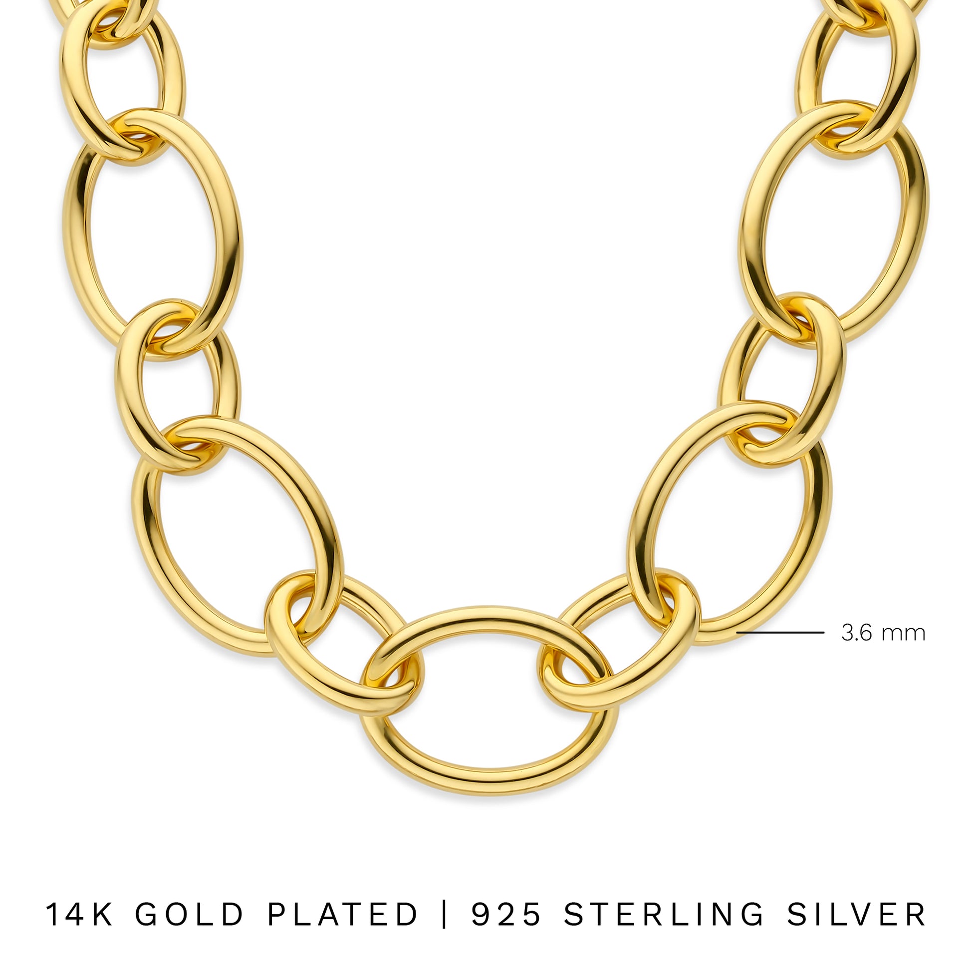 Bibbiena Poppi Adriane 925 sterling silver gold plated link necklace - Parte di Me