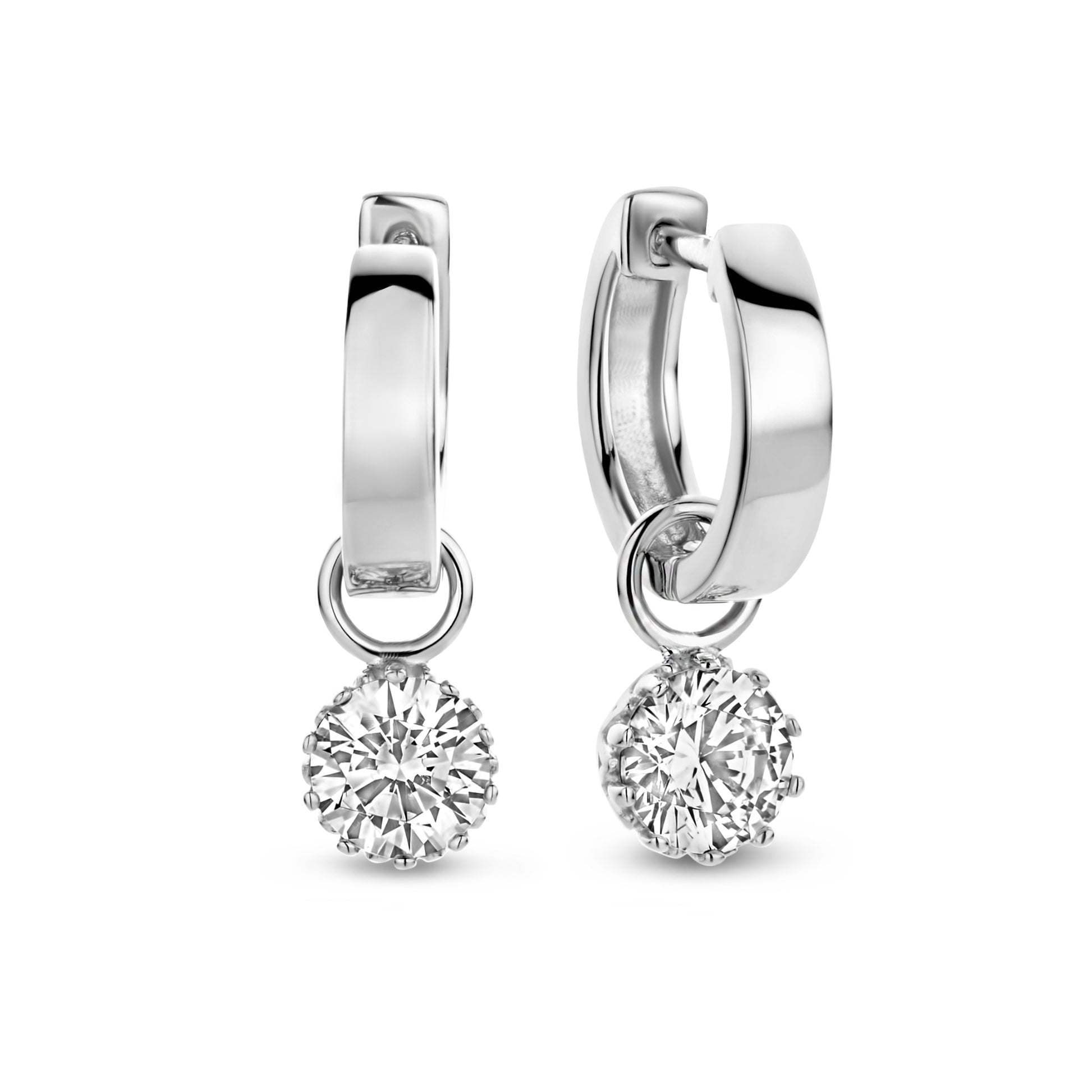 Cento Luci Rosia 925 sterling silver hoop earrings with zirconia stone - Parte di Me