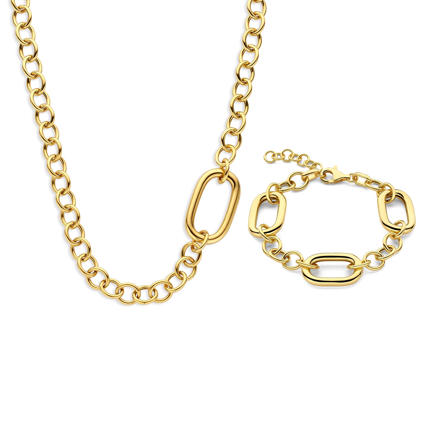 Sorprendimi 925 sterling silver gold plated necklace and bracelet giftset - Parte di Me