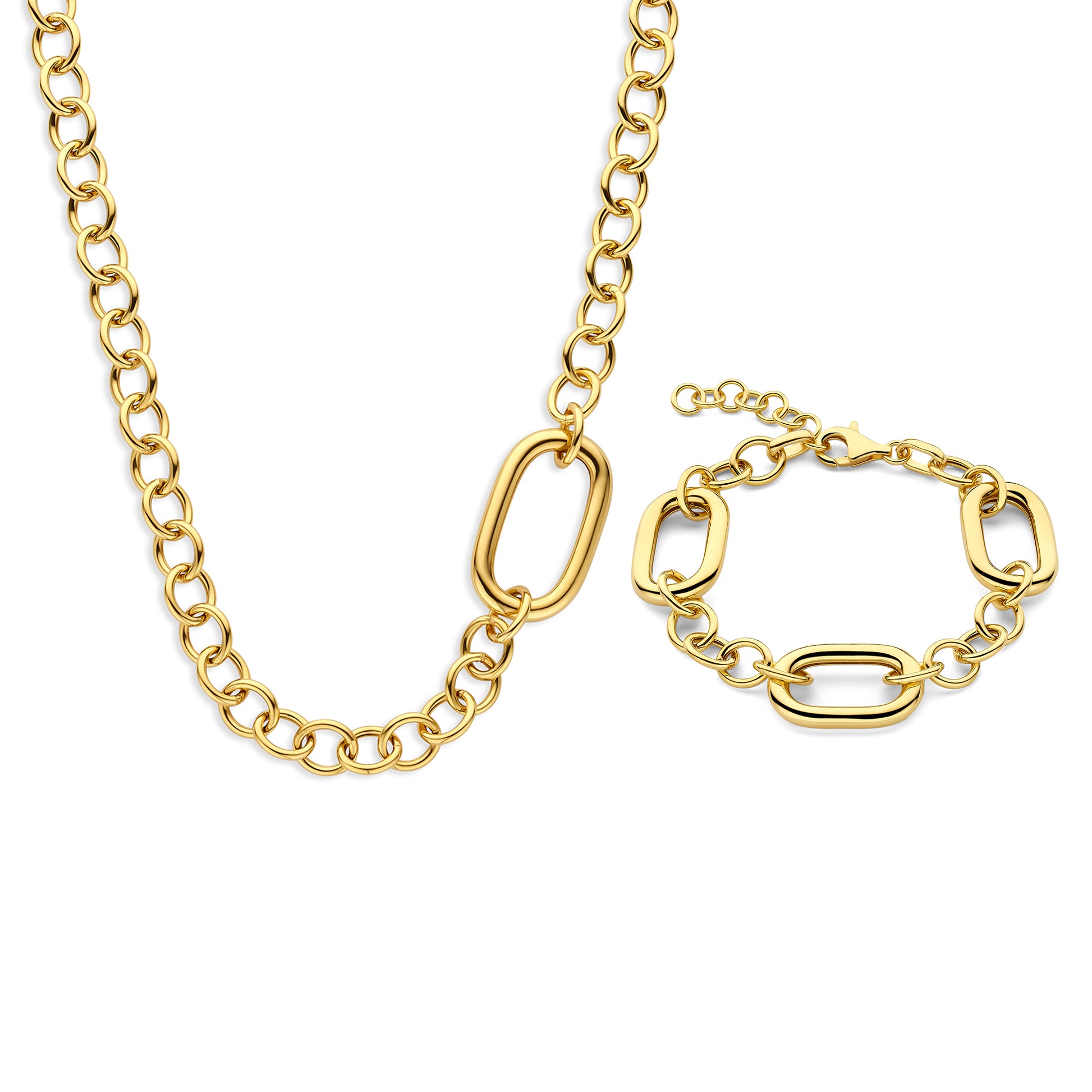 Sorprendimi 925 sterling silver gold plated necklace and bracelet giftset - Parte di Me