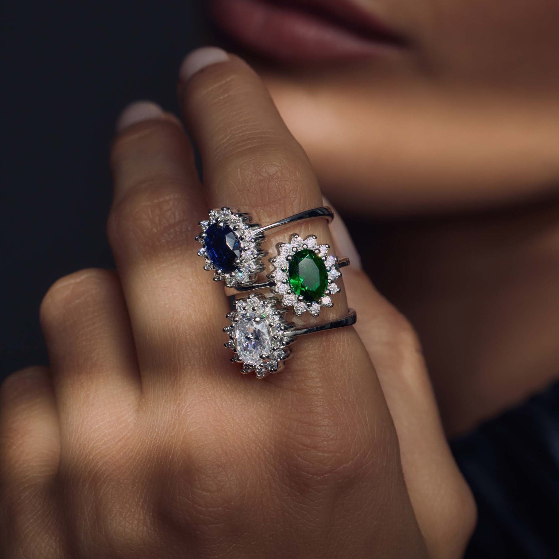 Mia Colore Bianca 925 sterling silver ring with zirconia stone - Parte di Me