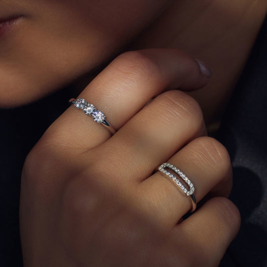 Ponte Vecchio Santa Trinita 925 sterling silver ring with zirconia stones - Parte di Me