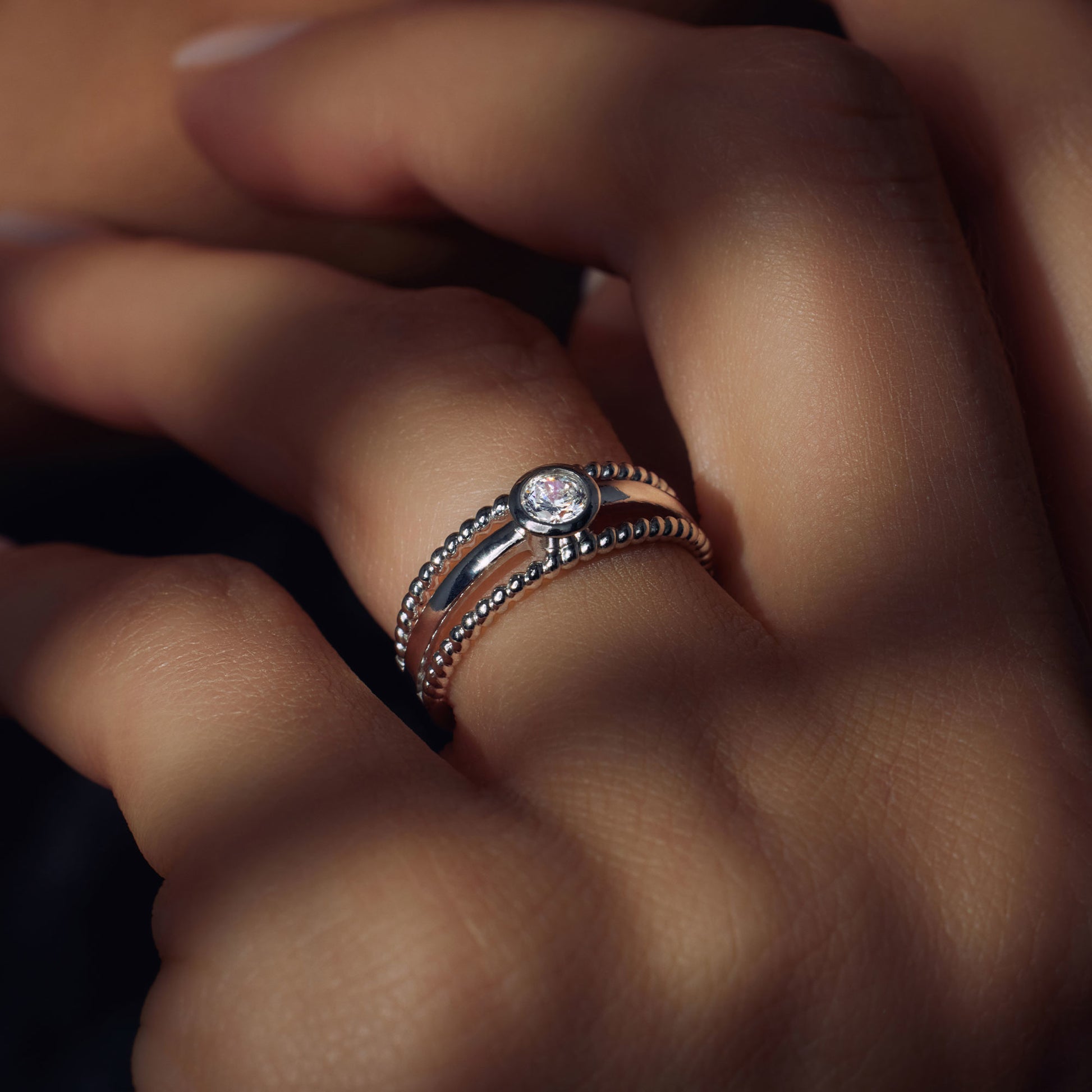 Ponte Vecchio Uffizi 925 sterling silver ring with zirconia stone - Parte di Me