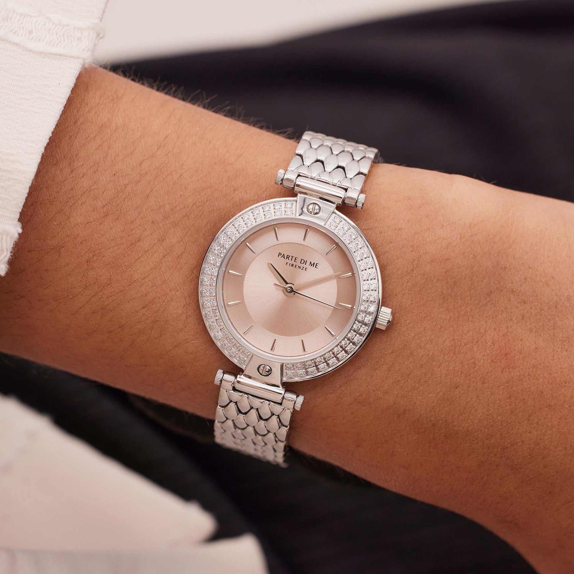 Orologio round ladies watch silver coloured and taupe - Parte di Me