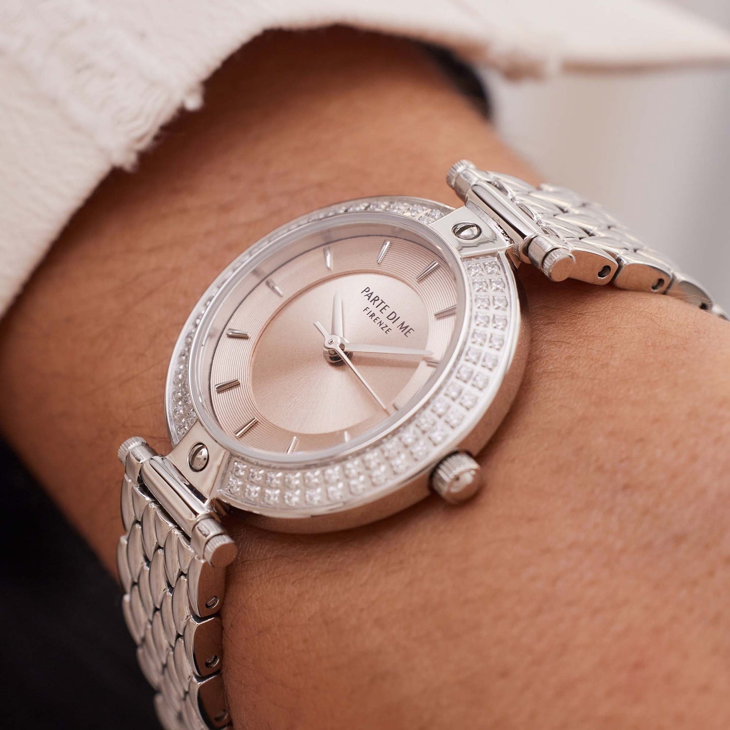 Orologio round ladies watch silver coloured and taupe - Parte di Me