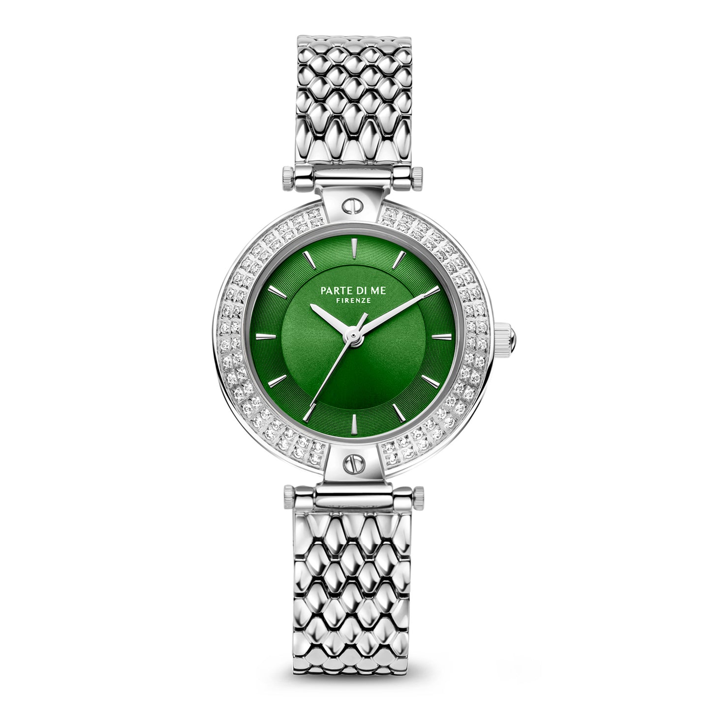 Orologio round ladies watch silver coloured and green - Parte di Me