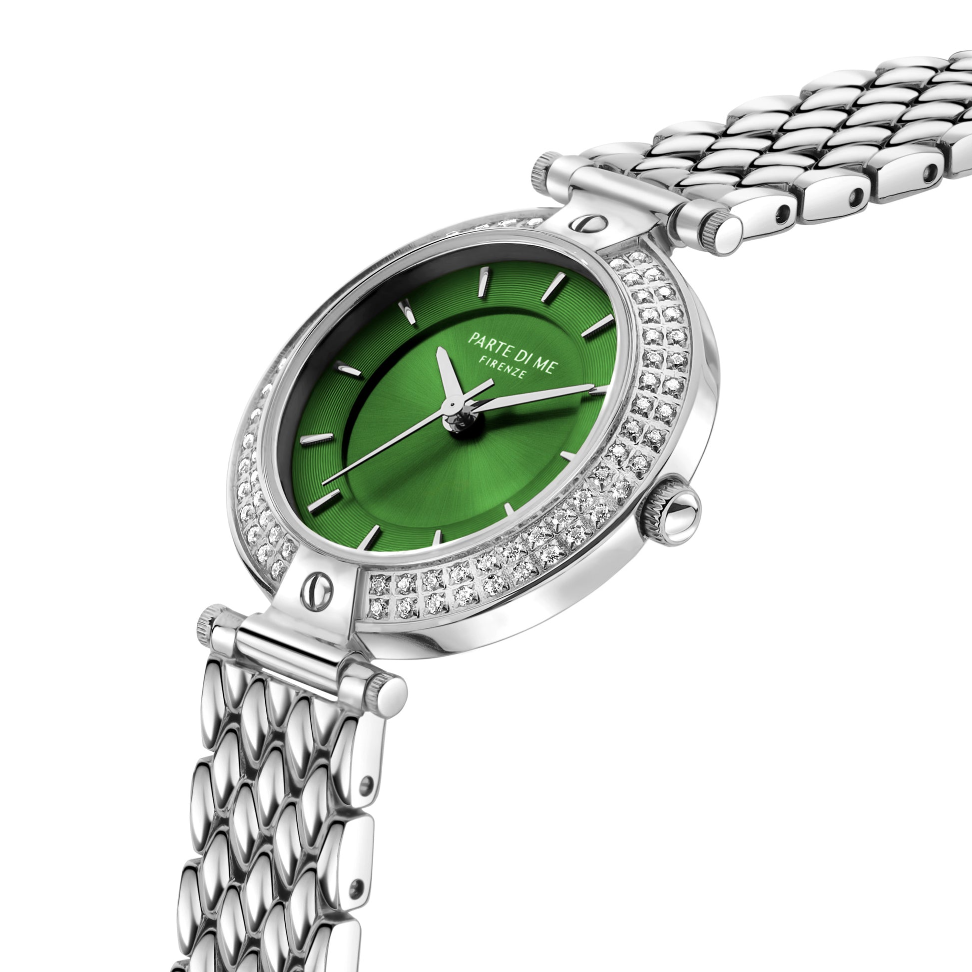 Orologio round ladies watch silver coloured and green - Parte di Me