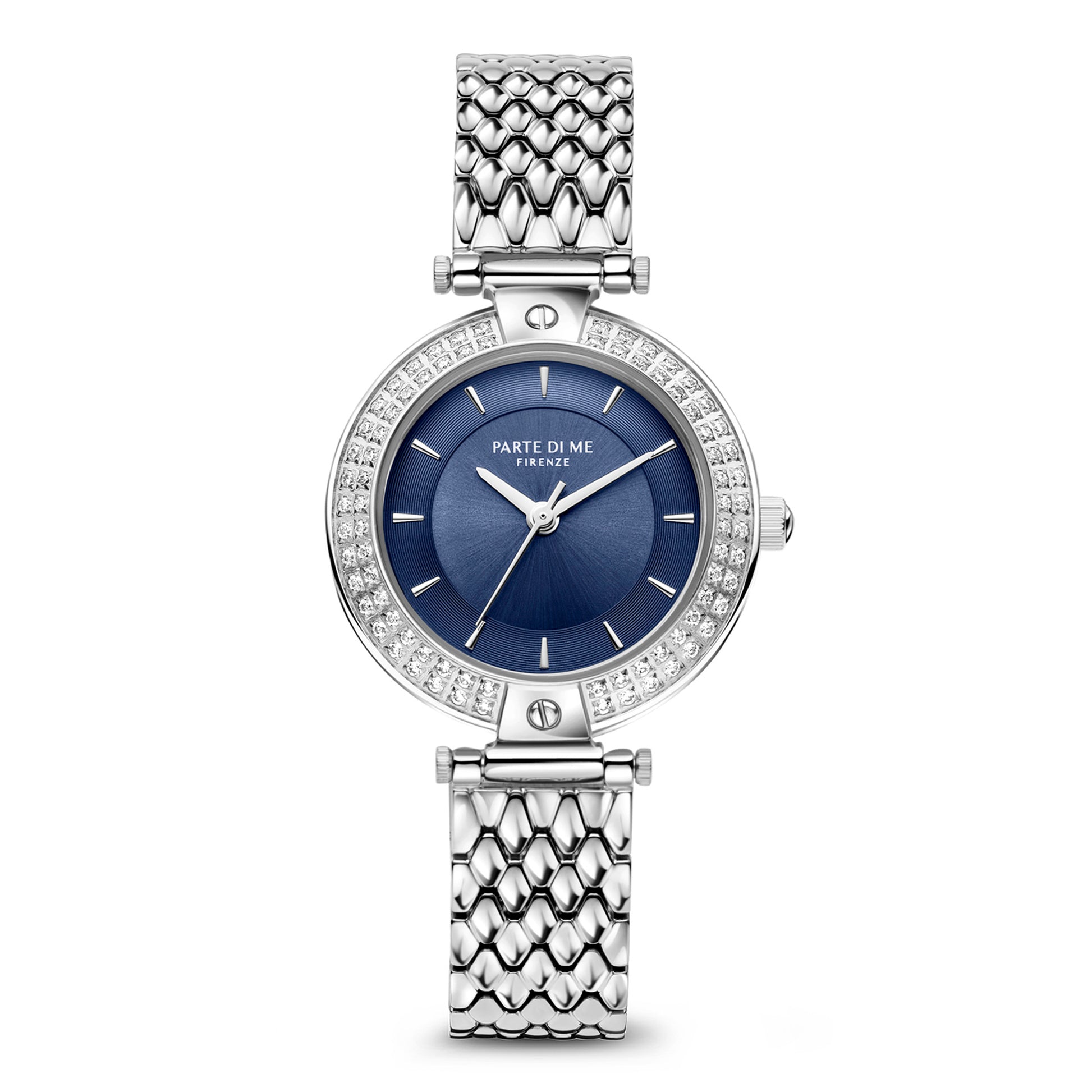 Orologio round ladies watch silver coloured and blue - Parte di Me