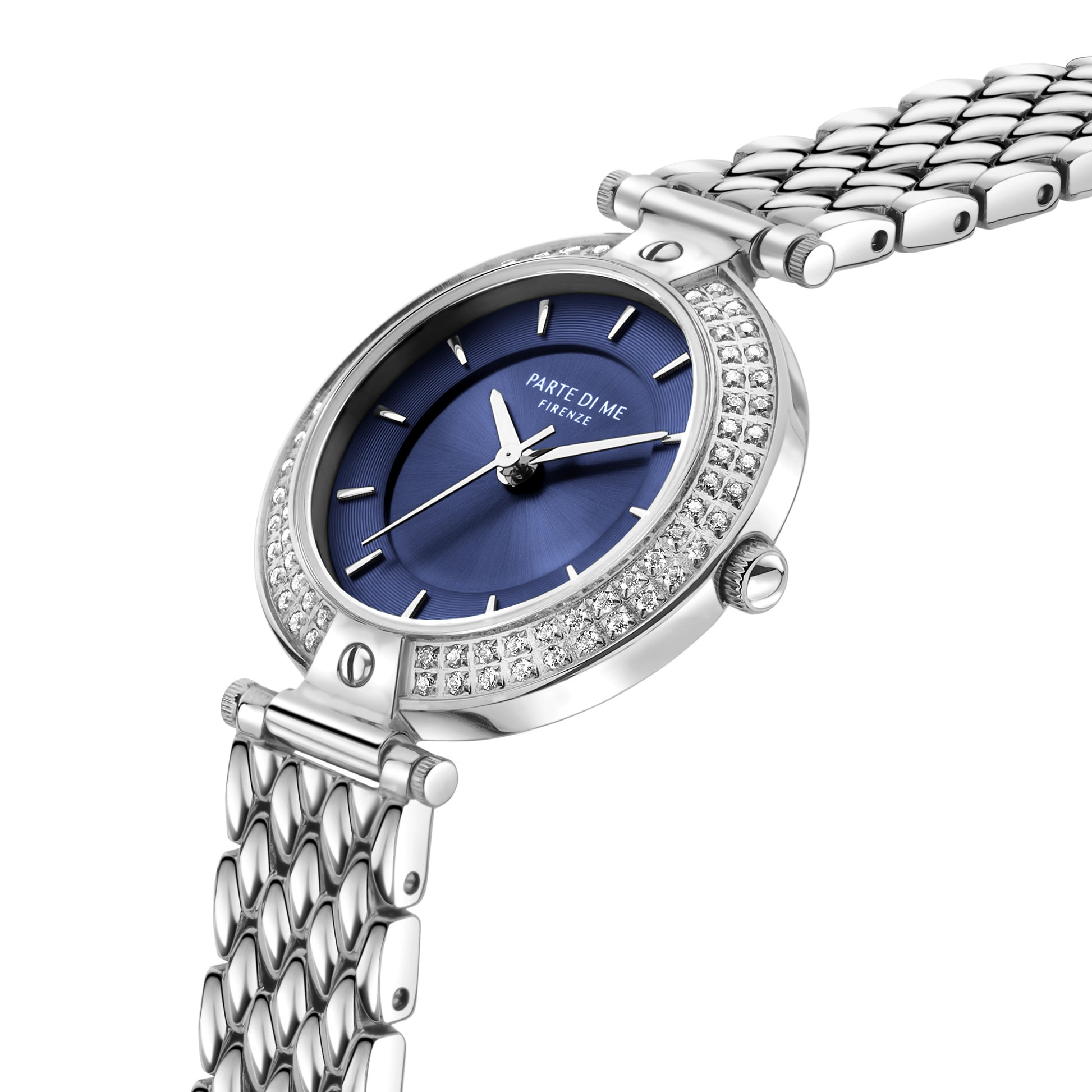 Orologio round ladies watch silver coloured and blue - Parte di Me