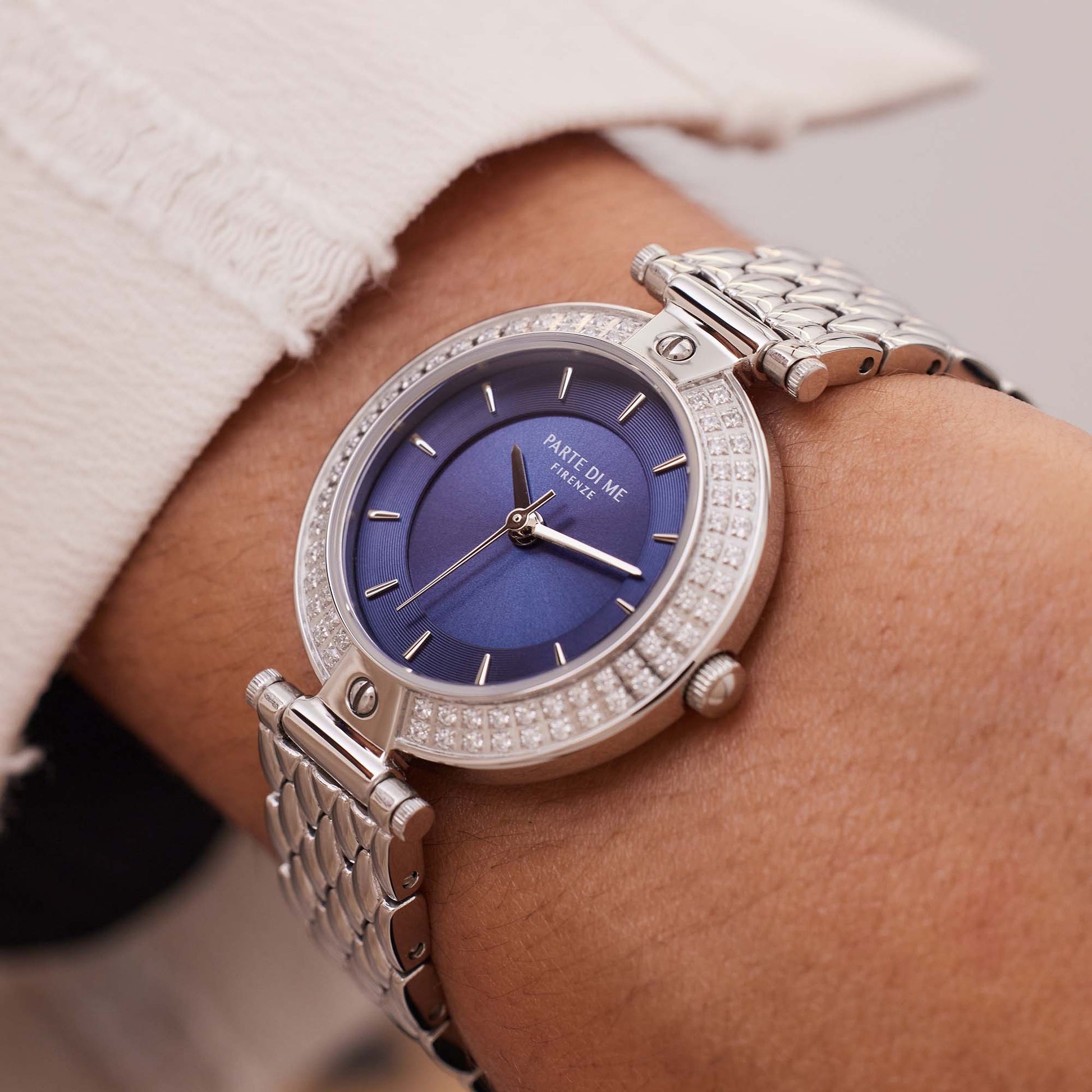 Orologio round ladies watch silver coloured and blue - Parte di Me
