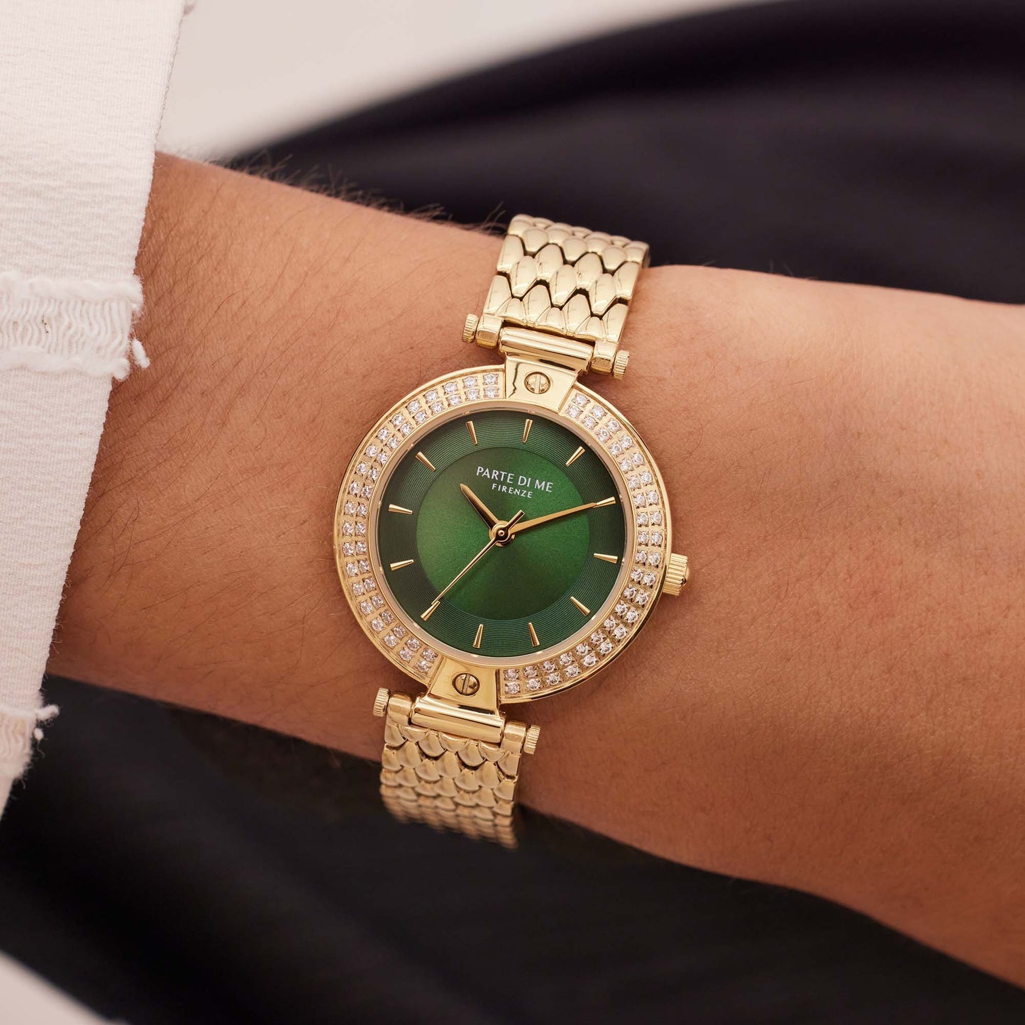 Orologio round ladies watch gold coloured and green - Parte di Me