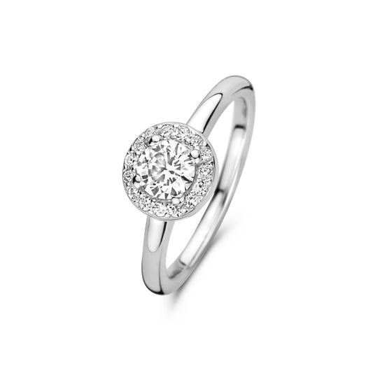 Ponte Vecchio Dalia 925 sterling silver ring with zirconia stone - Parte di Me