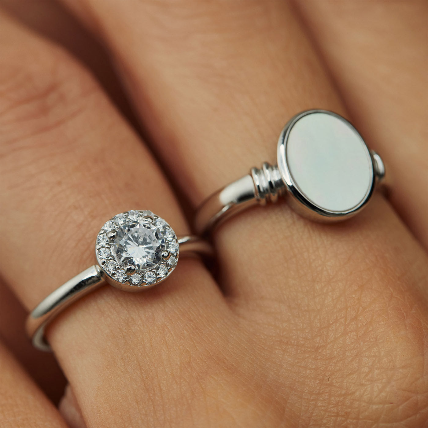 Ponte Vecchio Dalia 925 sterling silver ring with zirconia stone - Parte di Me