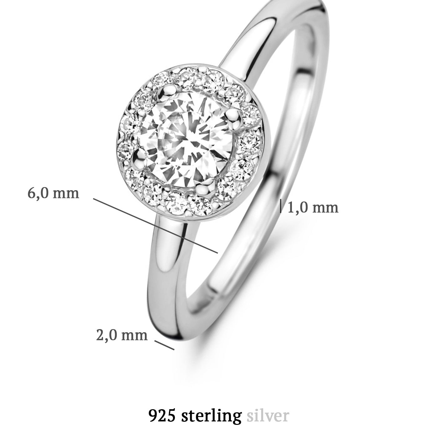 Ponte Vecchio Dalia 925 sterling silver ring with zirconia stone - Parte di Me