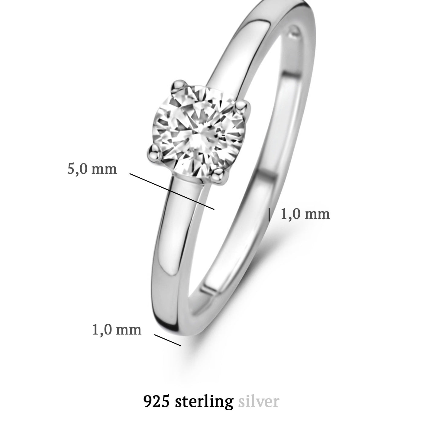 Ponte Vecchio Sofia 925 sterling silver ring with zirconia stone - Parte di Me