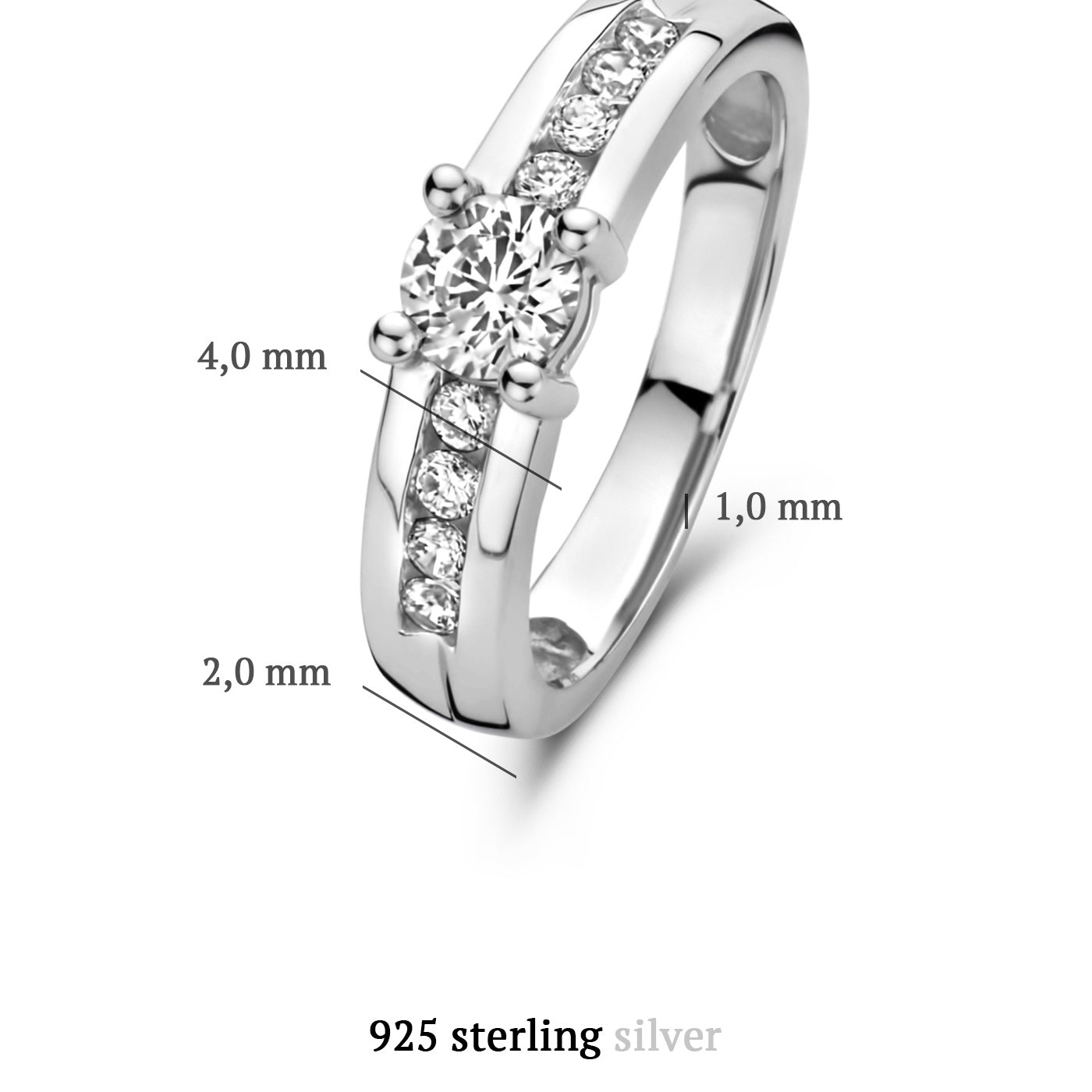 Ponte Vecchio Santa Trinita 925 sterling silver ring with zirconia stones - Parte di Me