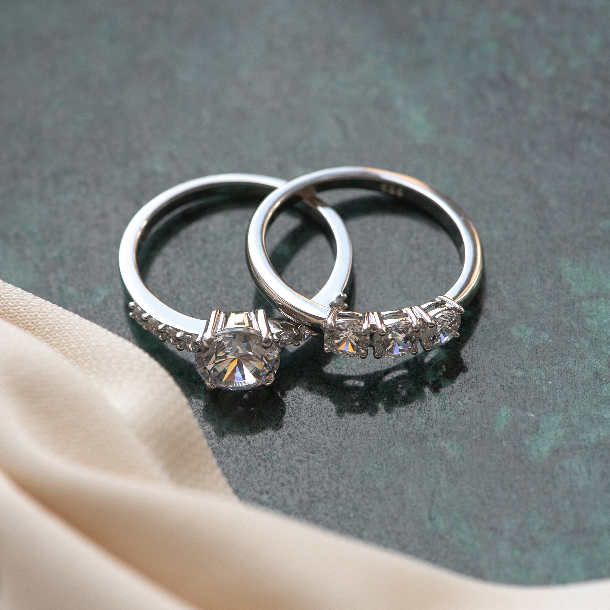 Ponte Vecchio Santa Trinita 925 sterling silver ring with zirconia stones - Parte di Me