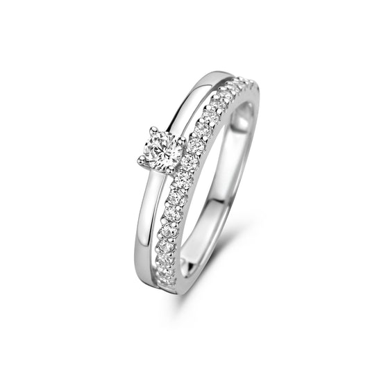 Ponte Vecchio Uffizi 925 sterling silver ring with zirconia stones - Parte di Me