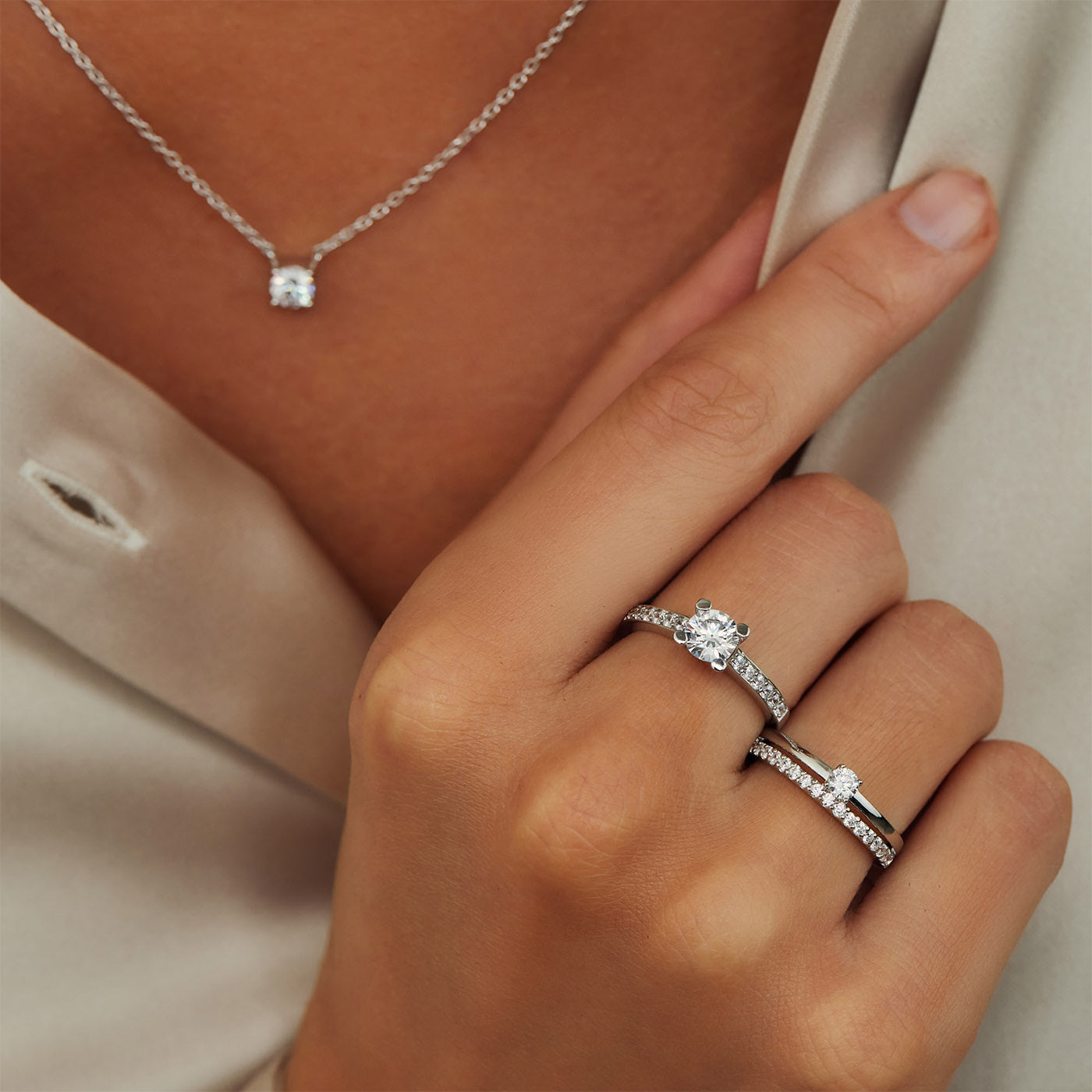 Ponte Vecchio Uffizi 925 sterling silver ring with zirconia stone - Parte di Me