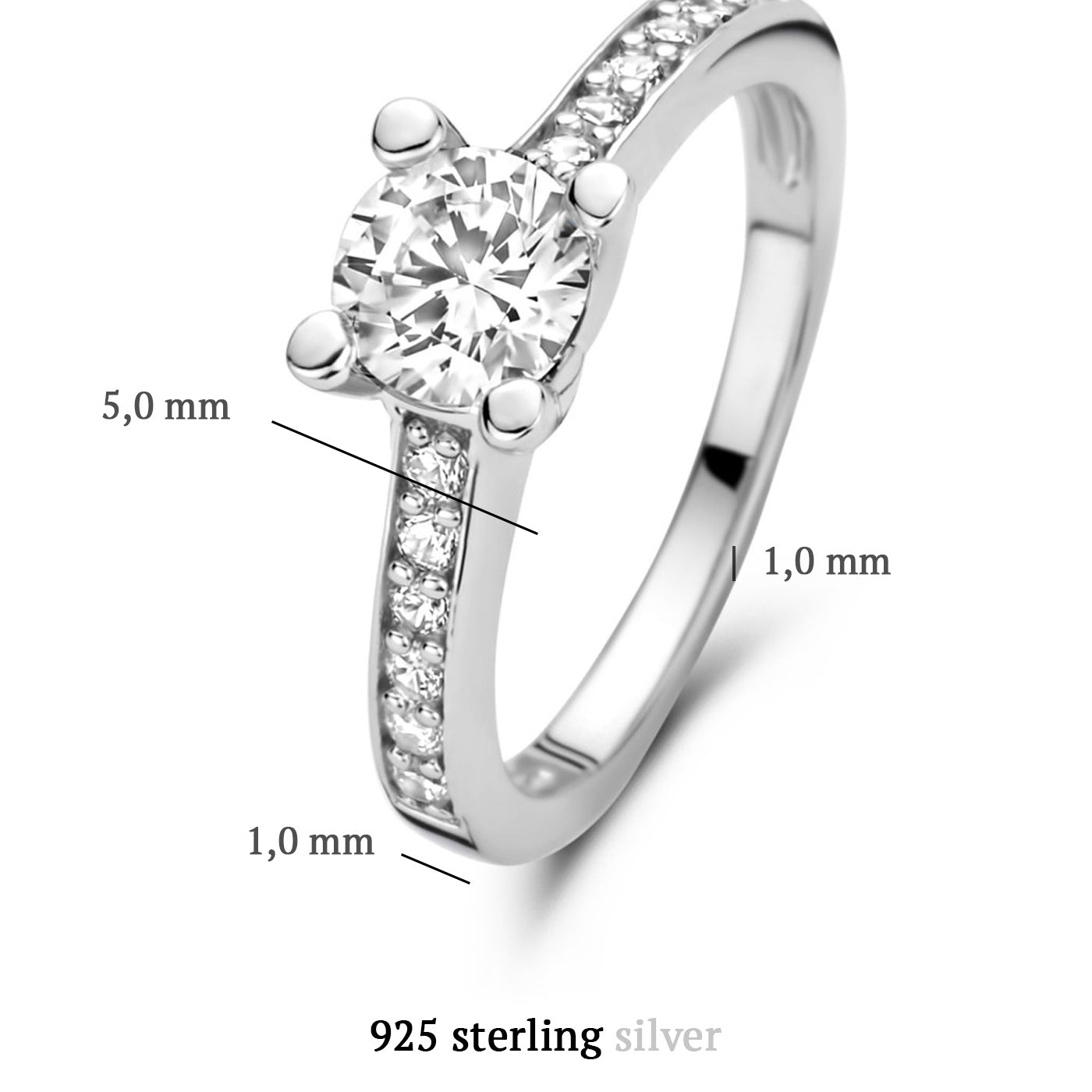 Ponte Vecchio Uffizi 925 sterling silver ring with zirconia stone - Parte di Me