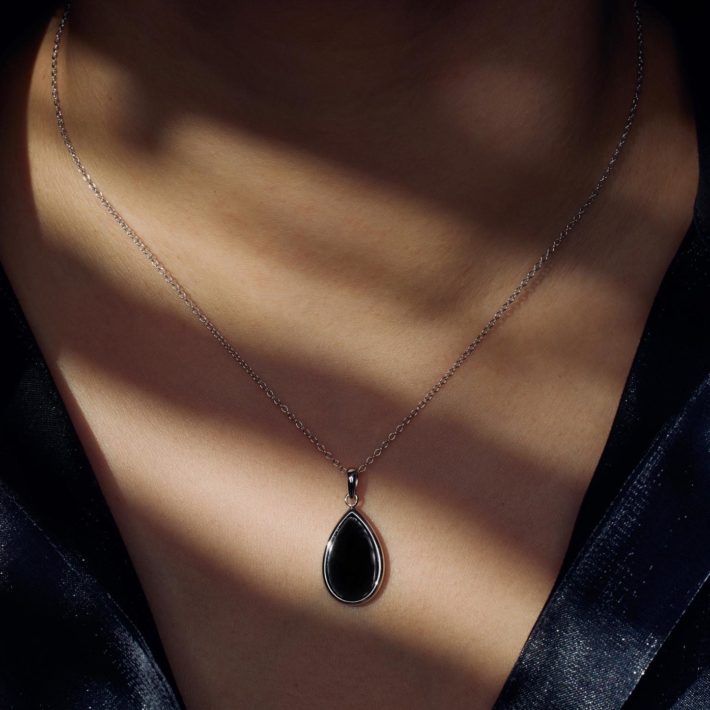 Brioso Cortona Margaretha 925 sterling silver necklace with black onyx - Parte di Me