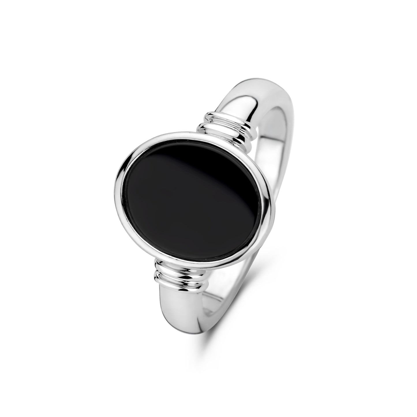 Brioso Cortona Margaretha 925 sterling silver ring with black onyx - Parte di Me