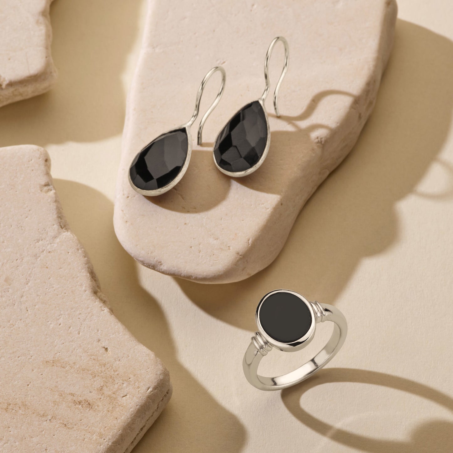 Brioso Cortona Margaretha 925 sterling silver ring with black onyx - Parte di Me