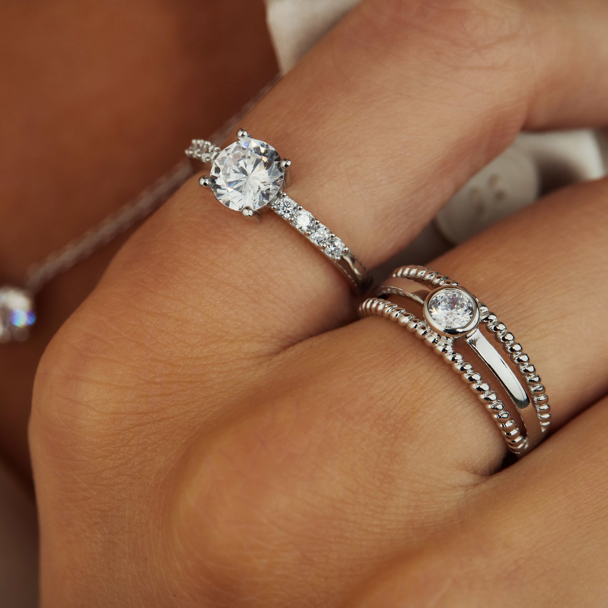 Ponte Vecchio Uffizi 925 sterling silver ring with zirconia stone - Parte di Me