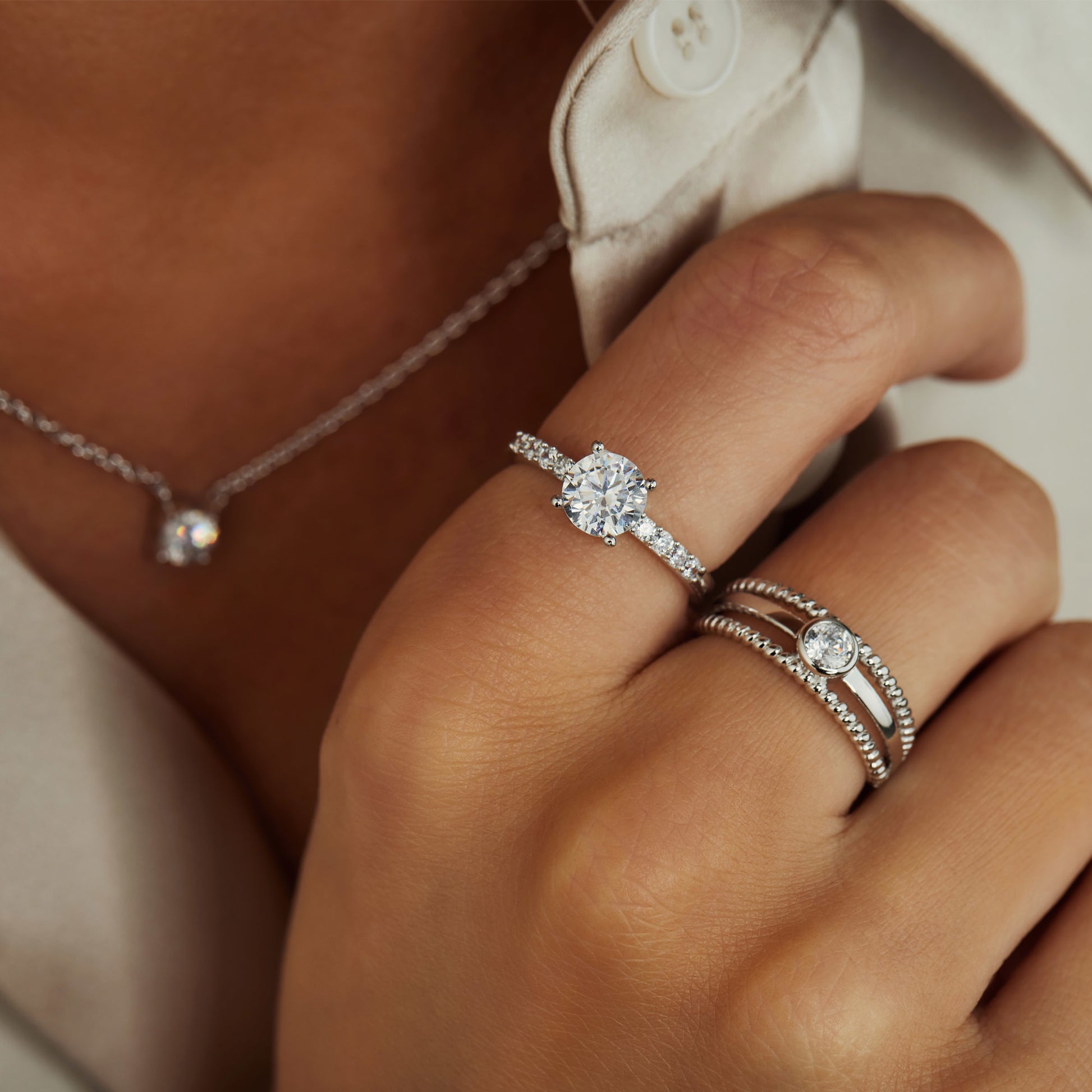 Ponte Vecchio Uffizi 925 sterling silver ring with zirconia stone - Parte di Me