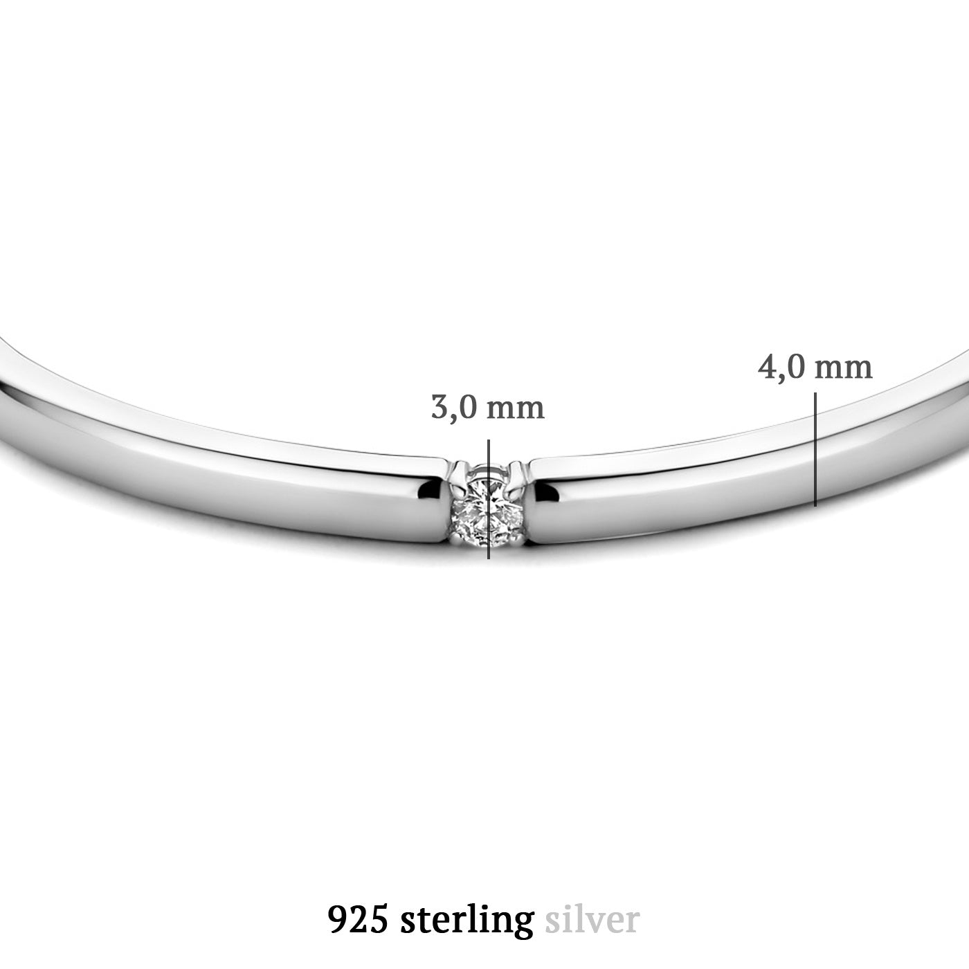 Bibbiena Poppi Casentino 925 sterling silver bangle with zirconia - Parte di Me