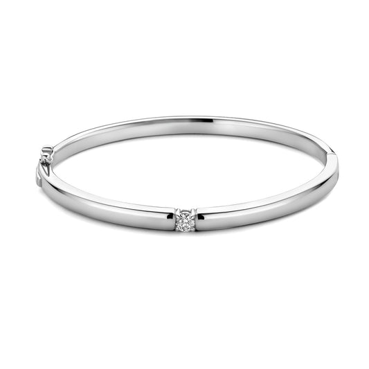 Bibbiena Poppi Casentino 925 sterling silver bangle with zirconia - Parte di Me