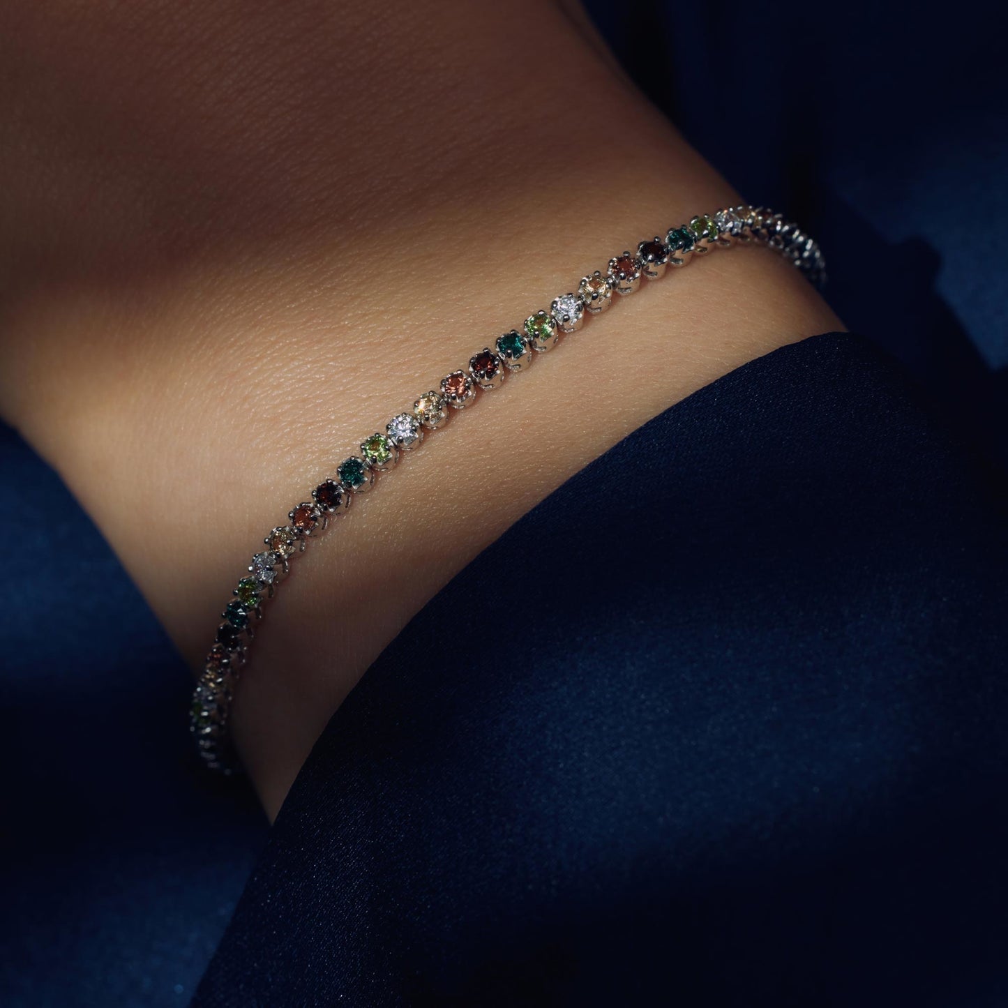 Santa Maria del Fiore 925 sterling silver bracelet with coloured zirconia stones - Parte di Me