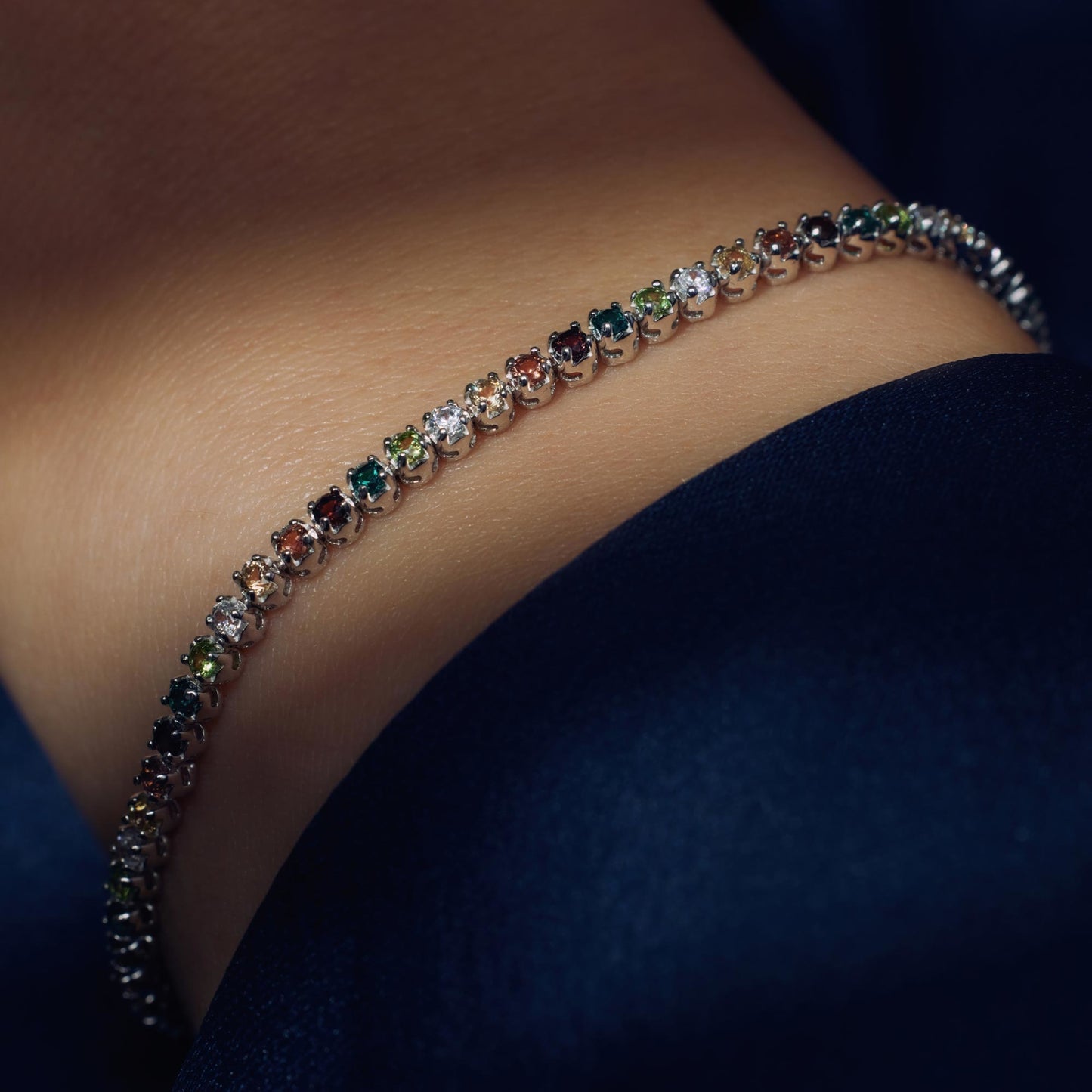 Santa Maria del Fiore 925 sterling silver bracelet with coloured zirconia stones - Parte di Me