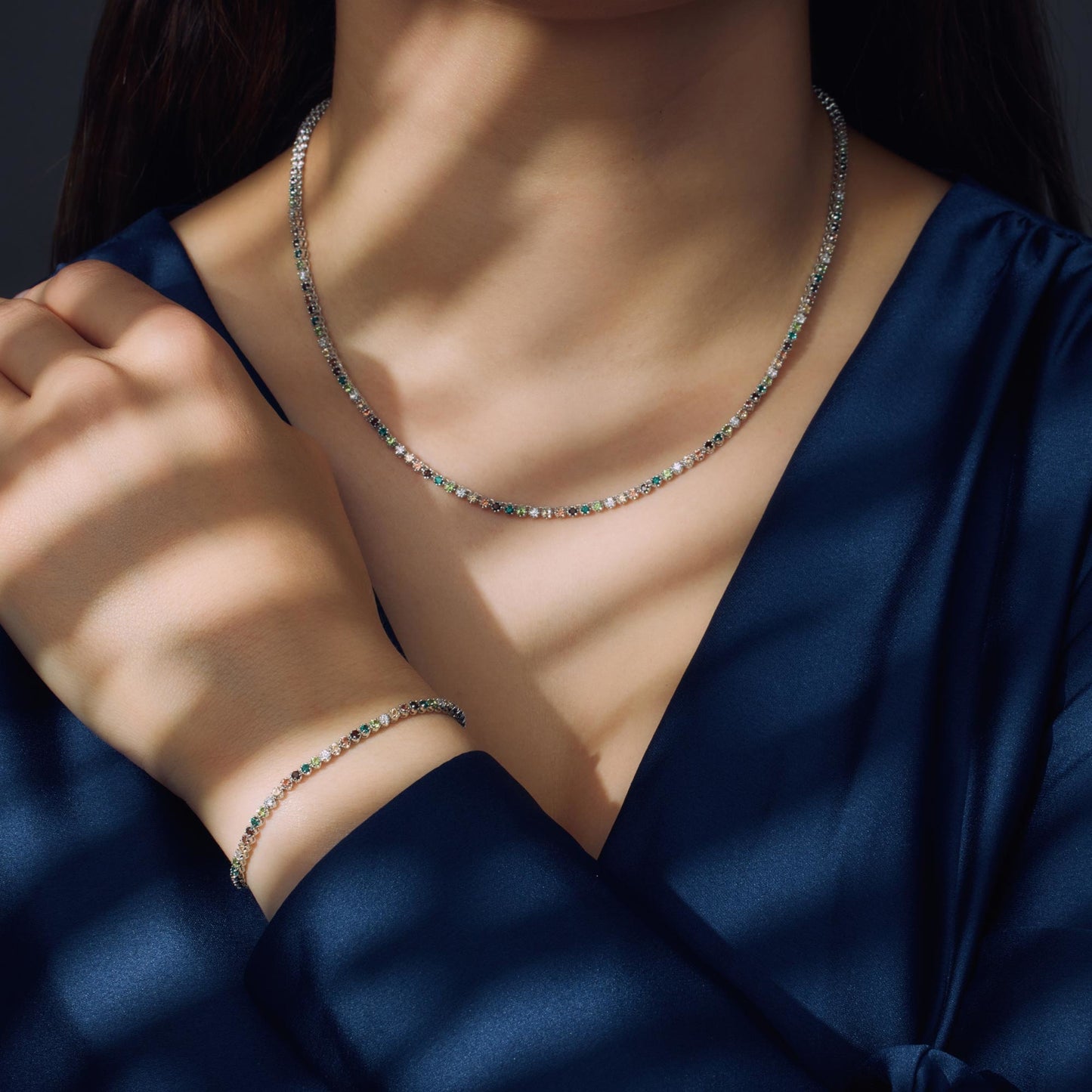 Santa Maria del Fiore 925 sterling silver bracelet with coloured zirconia stones - Parte di Me