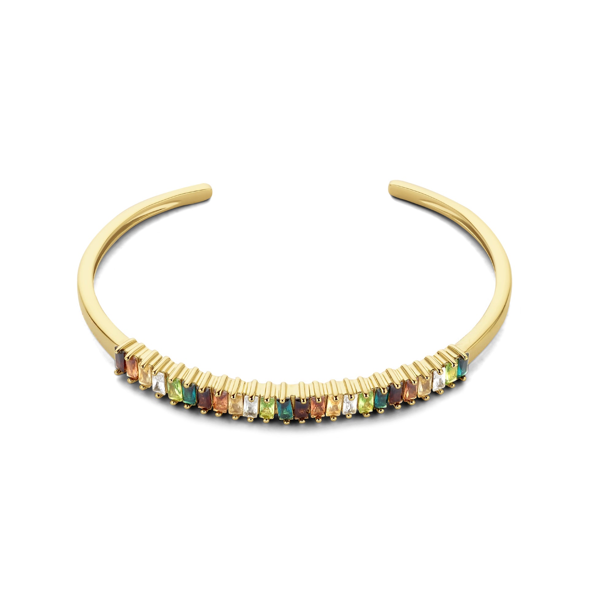 Santa Maria del Fiore 925 sterling silver gold plated bangle with coloured zirconia stones - Parte di Me