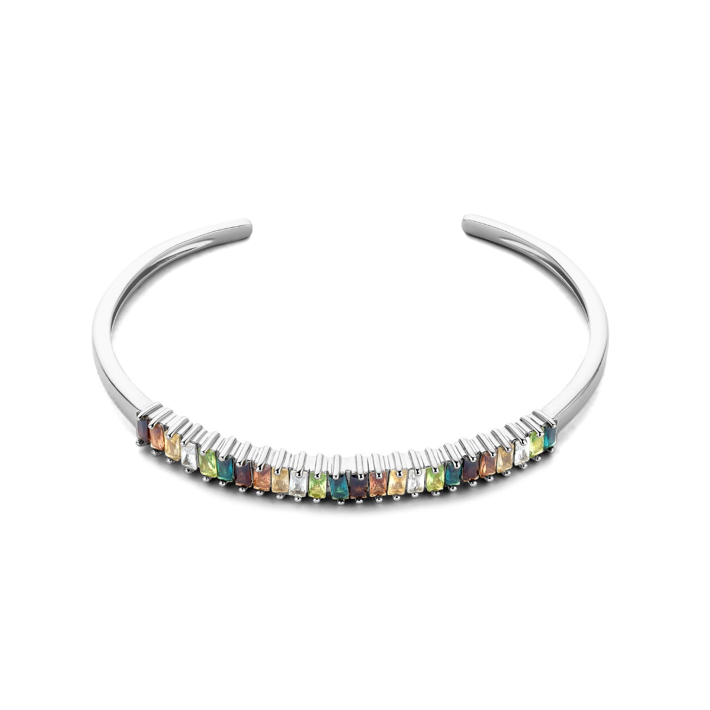 Santa Maria del Fiore 925 sterling silver bangle with coloured zirconia stones - Parte di Me