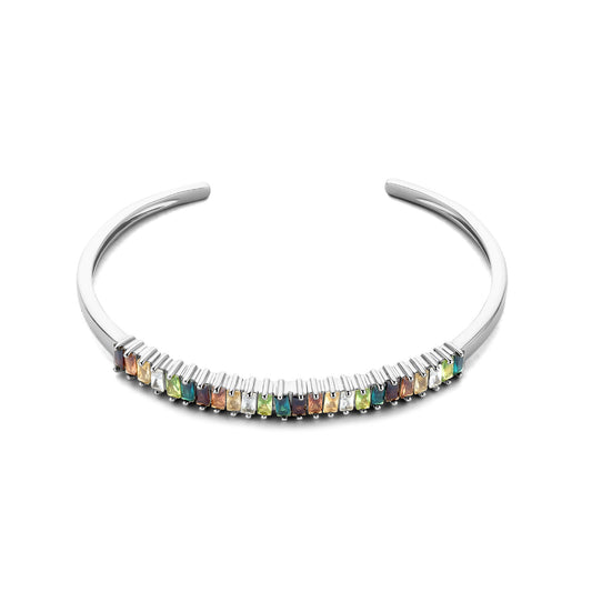 Santa Maria del Fiore 925 sterling silver bangle with coloured zirconia stones - Parte di Me