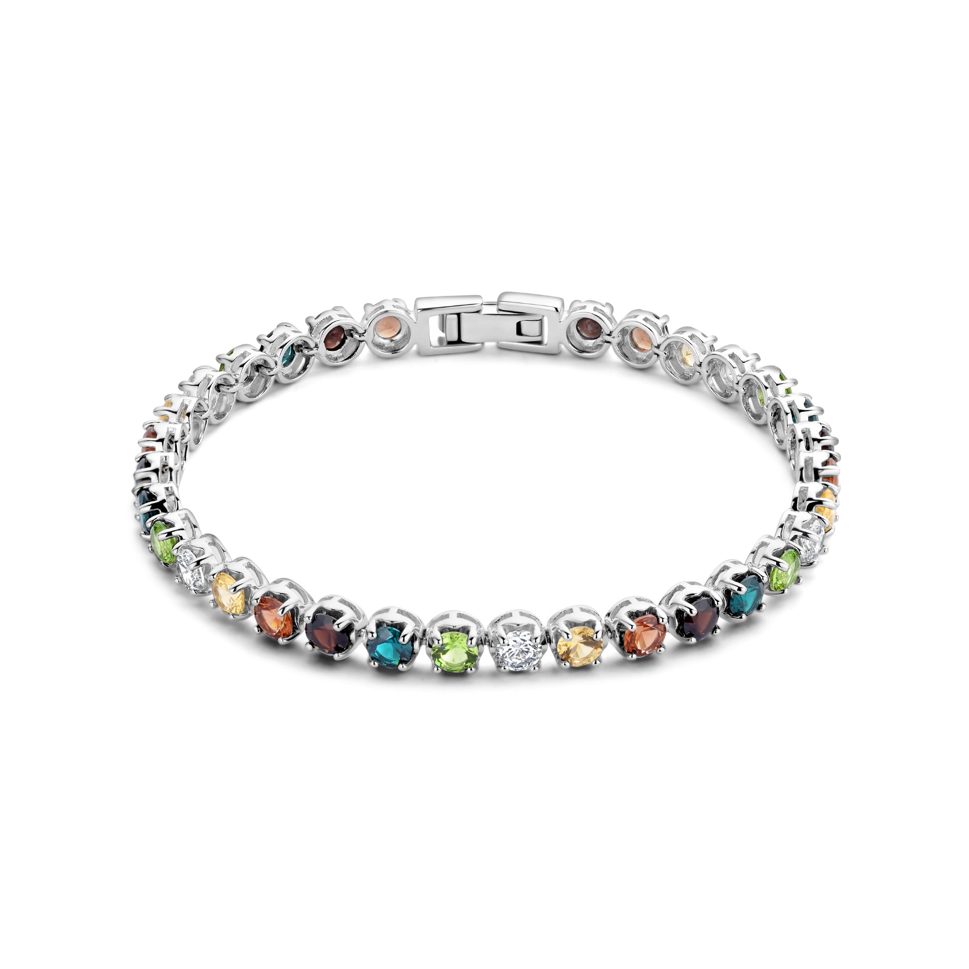 Santa Maria del Fiore 925 sterling silver bracelet with coloured zirconia stones - Parte di Me