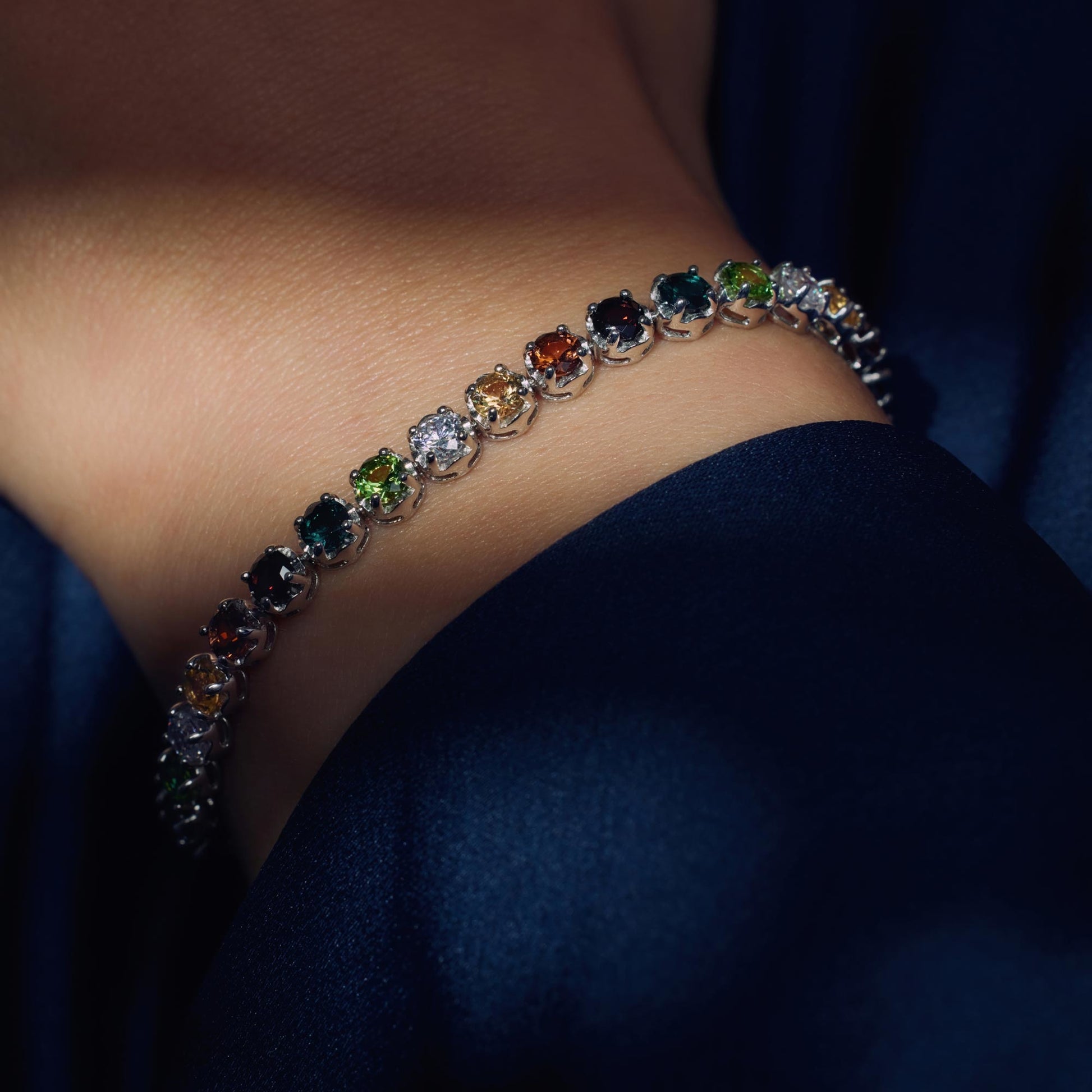 Santa Maria del Fiore 925 sterling silver bracelet with coloured zirconia stones - Parte di Me