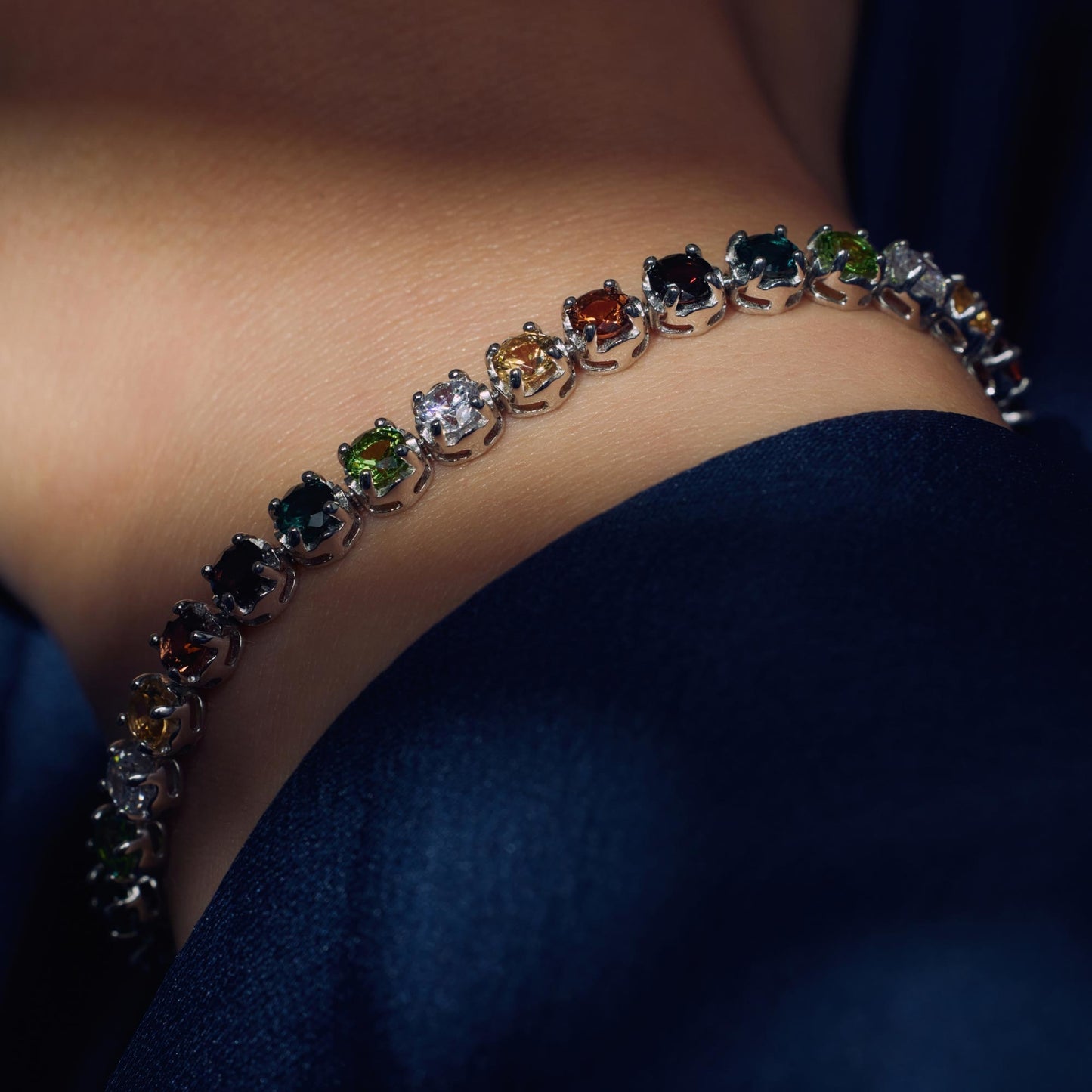 Santa Maria del Fiore 925 sterling silver bracelet with coloured zirconia stones - Parte di Me